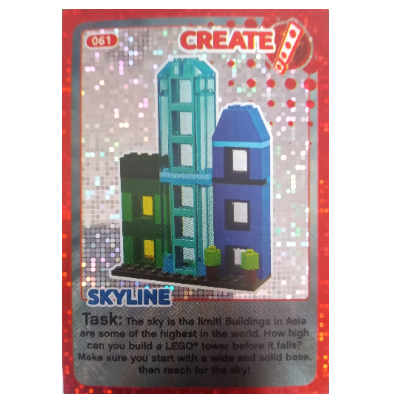 Visuel indicatif Rebrickable de Carte à collectionner, créer le monde - skyline (feuille) (Trading Card, Create The World - Skyline (Foil))
