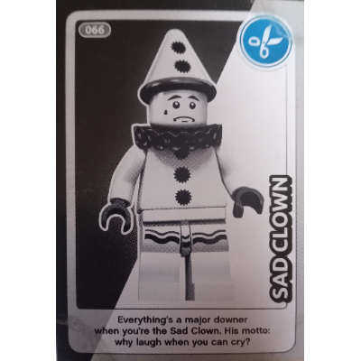 Visuel indicatif Rebrickable de Carte à collectionner, créez le monde - triste Clown (Trading Card, Create The World - Sad Clown)