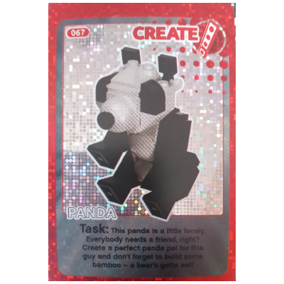 Visuel indicatif Rebrickable de Carte à collectionner, Créer le monde - Panda (feuille) (Trading Card, Create The World - Panda (foil))
