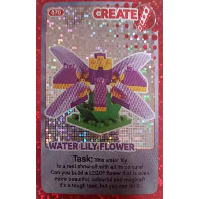 Visuel indicatif Rebrickable de Carte à collectionner, créer le monde - fleur de nénuphar (feuille) (Trading Card, Create The World - Water Lily Flower (foil))