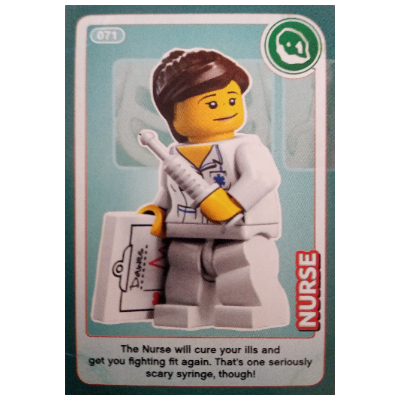 Visuel indicatif Rebrickable de Carte à collectionner, Créer le monde - Infirmière (Trading Card, Create The World - Nurse)
