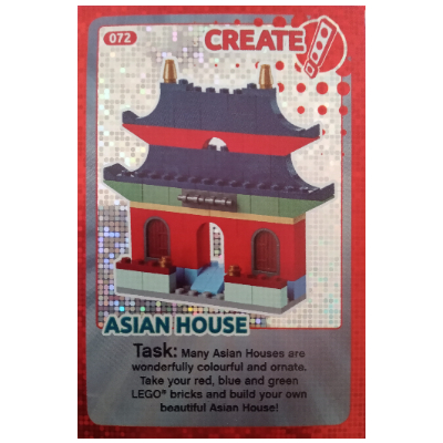 Visuel indicatif Rebrickable de Carte à collectionner, créer le monde - maison asiatique (feuille) (Trading Card, Create The World - Asian House (foil))