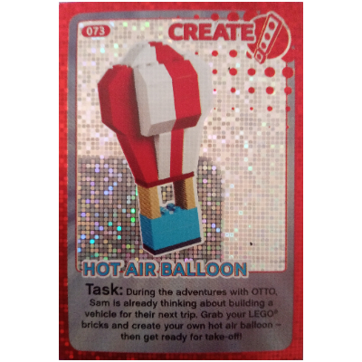 Visuel indicatif Rebrickable de Carte à collectionner, créer le monde - montgolfière (feuille) (Trading Card, Create The World - Hot Air Balloon (foil))