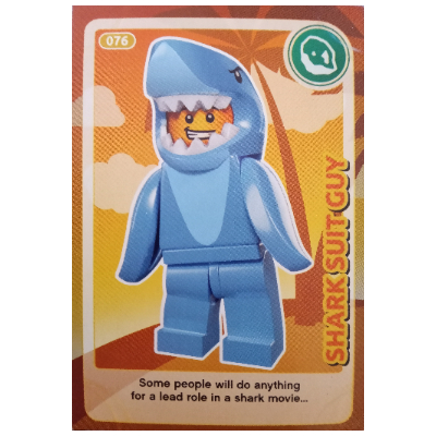 Visuel indicatif Rebrickable de Carte à collectionner, créer le monde - Shark tenue Guy (Trading Card, Create The World - Shark Suit Guy)