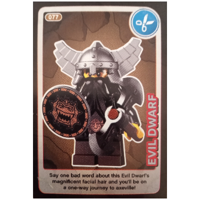 Visuel indicatif Rebrickable de Carte à collectionner, créer le monde - mal nain (Trading Card, Create The World - Evil Dwarf)