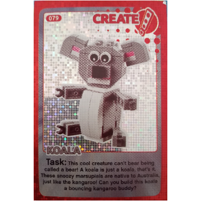 Visuel indicatif Rebrickable de Carte à collectionner, Créer le monde - Koala (feuille) (Trading Card, Create The World - Koala (foil))