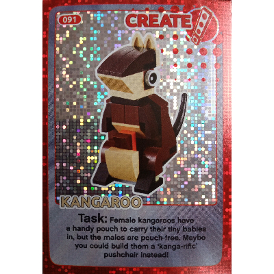 Visuel indicatif Rebrickable de Carte à collectionner, créer le monde - Kangourou (feuille) (Trading Card, Create The World - Kangaroo (foil))