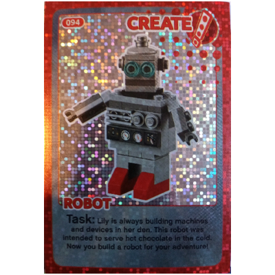 Visuel indicatif Rebrickable de Carte à collectionner, Créer le monde - Robot (feuille) (Trading Card, Create The World - Robot (foil))