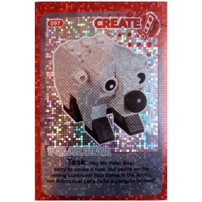 Visuel indicatif Rebrickable de Carte à collectionner, créer le monde - Ours polaire (feuille) (Trading Card, Create The World - Polar Bear (foil))