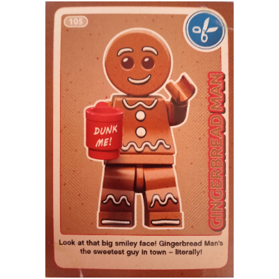 Visuel indicatif Rebrickable de Carte à collectionner, créer le monde - homme pain d'épice (Trading Card, Create The World - Gingerbread Man)