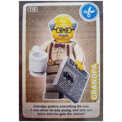 Visuel indicatif Rebrickable de Carte à collectionner, créer le monde - grand-père (Trading Card, Create The World - Grandpa)