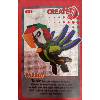 Visuel indicatif Rebrickable de Carte à collectionner, Créer le monde - Perroquet (feuille) (Trading Card, Create The World - Parrot (foil))