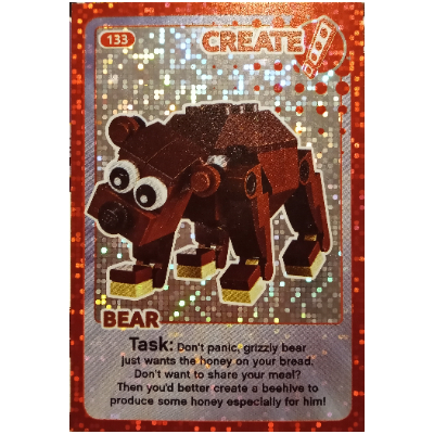 Visuel indicatif Rebrickable de Carte à collectionner, Créer le monde - Ours (feuille) (Trading Card, Create The World - Bear (foil))
