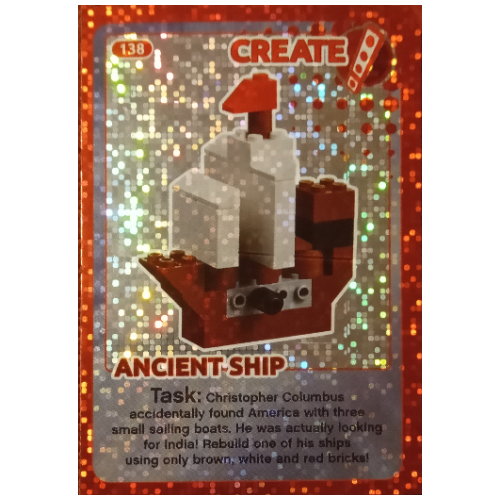 Visuel indicatif Rebrickable de Carte à collectionner, créer le monde - ancien navire (feuille) (Trading Card, Create The World - Ancient Ship (foil))