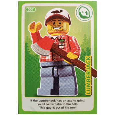 Visuel indicatif Rebrickable de Carte à collectionner, créer le monde des inventions incroyables - bûcheron (Trading Card, Create the World Incredible Inventions - Lumberjack)