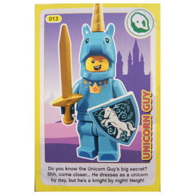 Visuel indicatif Rebrickable de Carte à collectionner, créer le monde des inventions incroyables - gars licorne (Trading Card, Create the World Incredible Inventions - Unicorn Guy)
