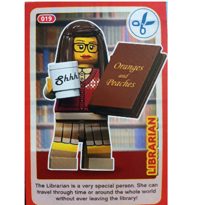 Visuel indicatif Rebrickable de Carte à collectionner, créer le monde Inventions incroyables - Bibliothécaire (Trading Card, Create the World Incredible Inventions - Librarian)