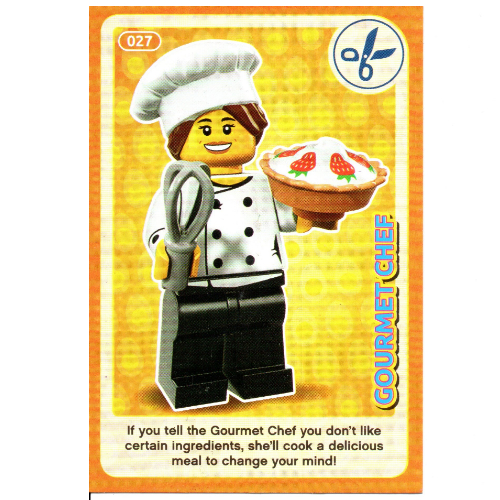 Visuel indicatif Rebrickable de Carte à collectionner, créer le monde des inventions incroyables - chef gastronomique (Trading Card, Create the World Incredible Inventions - Gourmet Chef)