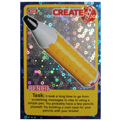 Visuel indicatif Rebrickable de Carte à collectionner, créer le monde Inventions incroyables - Crayon (feuille) (Trading Card, Create the World Incredible Inventions - Pencil (foil))
