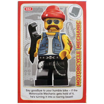 Visuel indicatif Rebrickable de Carte à collectionner, créer le monde Inventions incroyables - mécanicien de moto (Trading Card, Create the World Incredible Inventions - Motorcycle Mechanic)