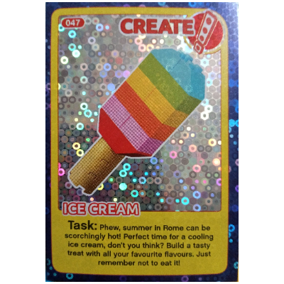 Visuel indicatif Rebrickable de Carte à collectionner, créer le monde des inventions incroyables - crème glacée (feuille) (Trading Card, Create the World Incredible Inventions - Ice Cream (foil))