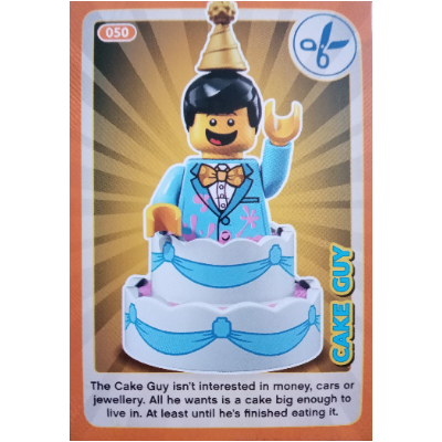 Visuel indicatif Rebrickable de Carte à collectionner, créer le monde Inventions incroyables - Cake Guy (Trading Card, Create the World Incredible Inventions - Cake Guy)