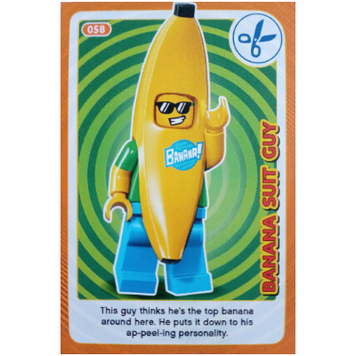 Visuel indicatif Rebrickable de Carte à collectionner, créer le monde des inventions incroyables - banane costume guy (Trading Card, Create the World Incredible Inventions - Banana Suit Guy)