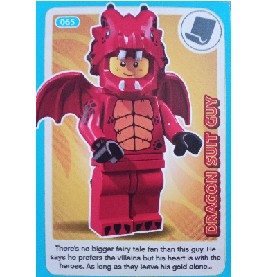 Visuel indicatif Rebrickable de Carte à collectionner, créer le monde des inventions incroyables - dragon costume guy (Trading Card, Create the World Incredible Inventions - Dragon Suit Guy)