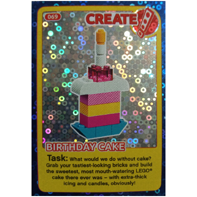 Visuel indicatif Rebrickable de Carte à collectionner, créer le monde Inventions incroyables - Gâteau (feuille) (Trading Card, Create the World Incredible Inventions - Cake (foil))