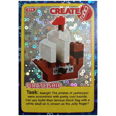 Visuel indicatif Rebrickable de Carte à collectionner, créer le monde des inventions incroyables - bateau pirate (feuille) (Trading Card, Create the World Incredible Inventions - Pirate Ship (foil))