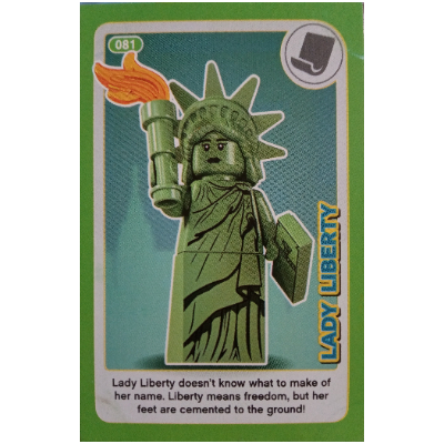 Visuel indicatif Rebrickable de Carte à collectionner, créer le monde Inventions incroyables - Lady Liberty (Trading Card, Create the World Incredible Inventions - Lady Liberty)