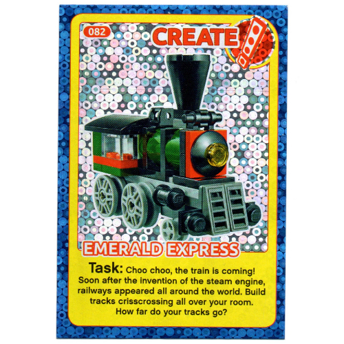 Visuel indicatif Rebrickable de Carte à collectionner, créer le monde des inventions incroyables - émeraude express (feuille) (Trading Card, Create the World Incredible Inventions - Emerald Express (Foil))
