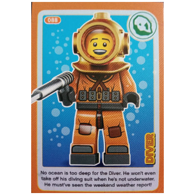 Visuel indicatif Rebrickable de Carte à collectionner, créer le monde des inventions incroyables - plongeur (Trading Card, Create the World Incredible Inventions - Diver)