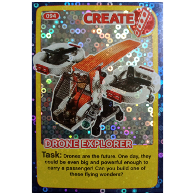Visuel indicatif Rebrickable de Carte à collectionner, créer le monde des inventions incroyables - explorateur de drones (feuille) (Trading Card, Create the World Incredible Inventions - Drone Explorer (foil))