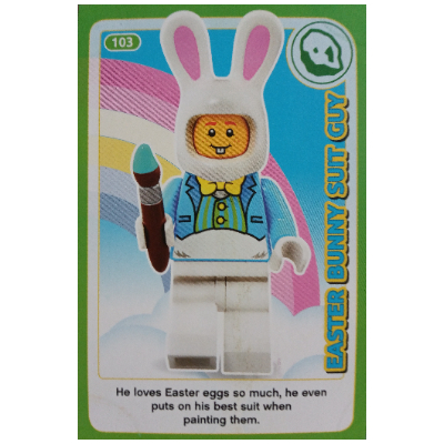 Visuel indicatif Rebrickable de Carte à collectionner, créer le monde Inventions incroyables - costume de lapin de Pâques Guy (Trading Card, Create the World Incredible Inventions - Easter Bunny Suit Guy)
