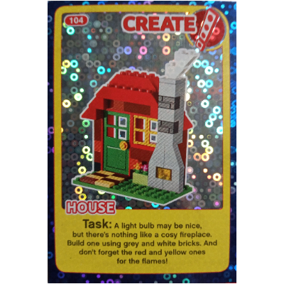 Visuel indicatif Rebrickable de Carte à collectionner, créer le monde Inventions incroyables - Maison (feuille) (Trading Card, Create the World Incredible Inventions - House (foil))