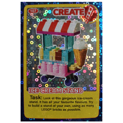 Visuel indicatif Rebrickable de Carte à collectionner, créer le monde des inventions incroyables - stand de crème glacée (feuille) (Trading Card, Create the World Incredible Inventions - Ice-Cream Stand (foil))