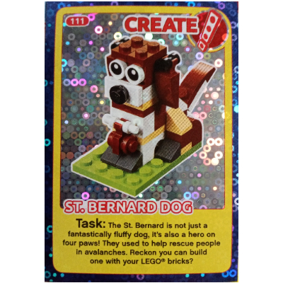 Visuel indicatif Rebrickable de Carte à collectionner, créer le monde Inventions incroyables - St. Bernard Dog (feuille) (Trading Card, Create the World Incredible Inventions - St. Bernard Dog (foil))