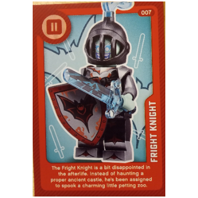 Visuel indicatif Rebrickable de Carte à collectionner, créer le monde vivant étonnamment - chevalier de l'effroi (Trading Card, Create the World Living Amazingly - Fright Knight)