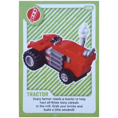 Visuel indicatif Rebrickable de Carte à collectionner, créer le monde vivre à merveille - tracteur (Trading Card, Create the World Living Amazingly - Tractor)