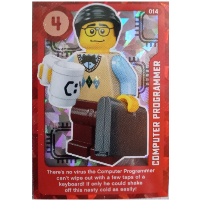 Visuel indicatif Rebrickable de Carte à collectionner, créer le monde vivant étonnamment - Programmeur informatique (métallisé) (Trading Card, Create the World Living Amazingly - Computer Programmer (Foil))
