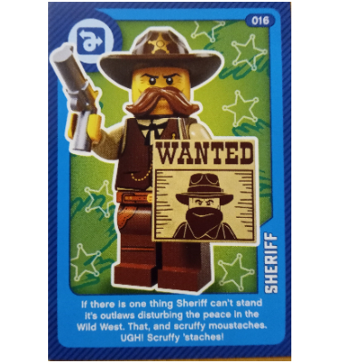 Visuel indicatif Rebrickable de Carte à collectionner, créer le monde vivant étonnamment - shérif (Trading Card, Create the World Living Amazingly - Sheriff)