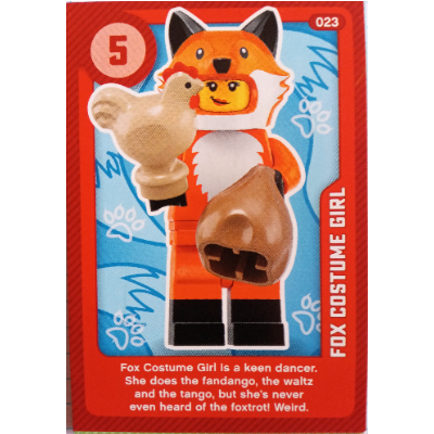Visuel indicatif Rebrickable de Carte à collectionner, créer le monde vivant étonnamment - fox costume fille (Trading Card, Create the World Living Amazingly - Fox Costume Girl)