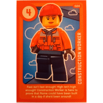Visuel indicatif Rebrickable de Carte à collectionner, créez un monde vivant - Travailleur de la construction (Trading Card, Create the World Living Amazingly - Construction Worker)