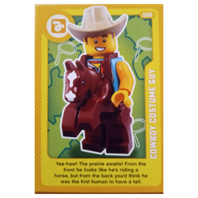Visuel indicatif Rebrickable de Carte à collectionner, créer le monde vivant incroyablement - Cowboy Costume Guy (Trading Card, Create the World Living Amazingly - Cowboy Costume Guy)