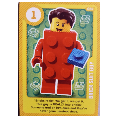 Visuel indicatif Rebrickable de Carte à collectionner, créer le monde vivant étonnamment - brique Costume Guy (Trading Card, Create the World Living Amazingly - Brick Suit Guy)
