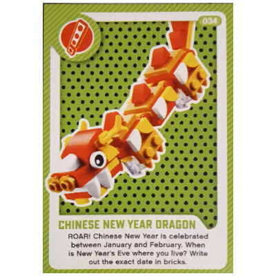 Visuel indicatif Rebrickable de Carte à collectionner, créer le monde vivant étonnamment - dragon chinois du nouvel an (Trading Card, Create the World Living Amazingly - Chinese New Year Dragon)