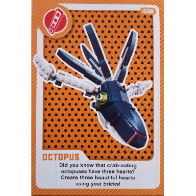 Visuel indicatif Rebrickable de Carte à collectionner, créer le monde vivre étonnamment - poulpe (Trading Card, Create the World Living Amazingly - Octopus)