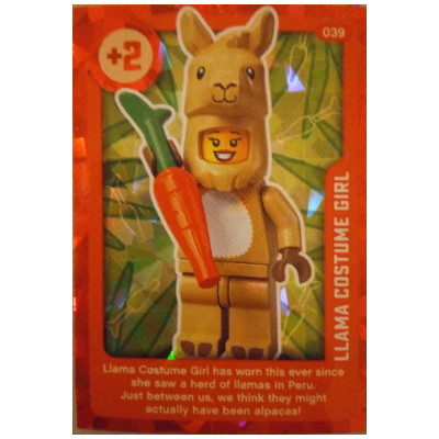 Visuel indicatif Rebrickable de Carte à collectionner, créer le monde vivant incroyablement - lama costume fille (métallisé) (Trading Card, Create the World Living Amazingly - Llama Costume Girl (Foil))