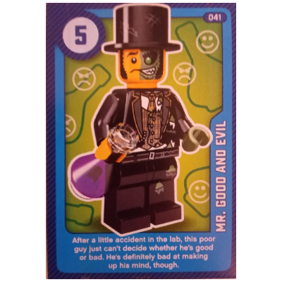 Visuel indicatif Rebrickable de Carte à collectionner, créez un monde vivant - M. le Bien et le Mal (Trading Card, Create the World Living Amazingly - Mr. Good and Evil)